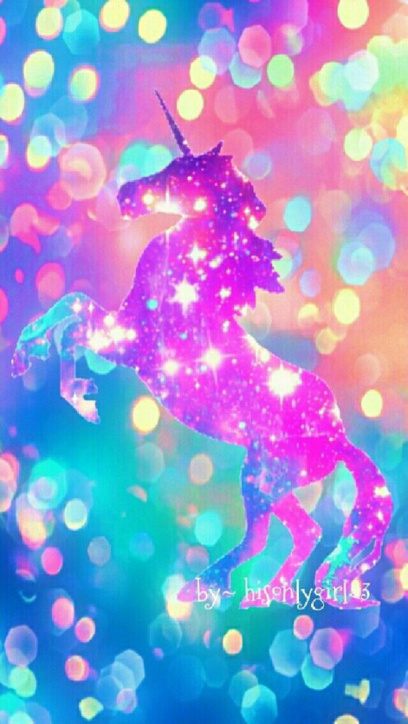 Colorful Unicorn Wallpaper - Cute Glitter Rainbow Unicorn - HD Wallpaper 