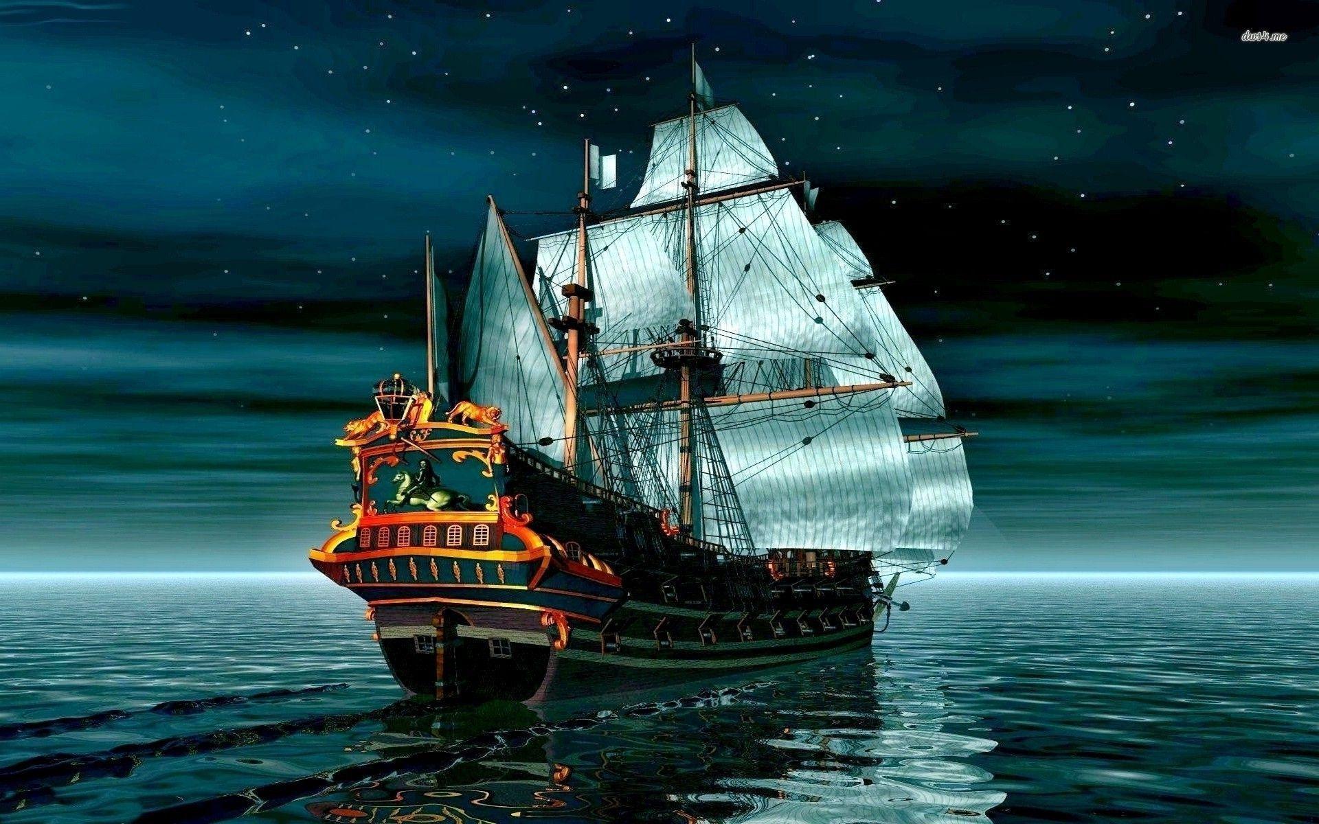 Ship Background - Pirate Ship Hd - HD Wallpaper 
