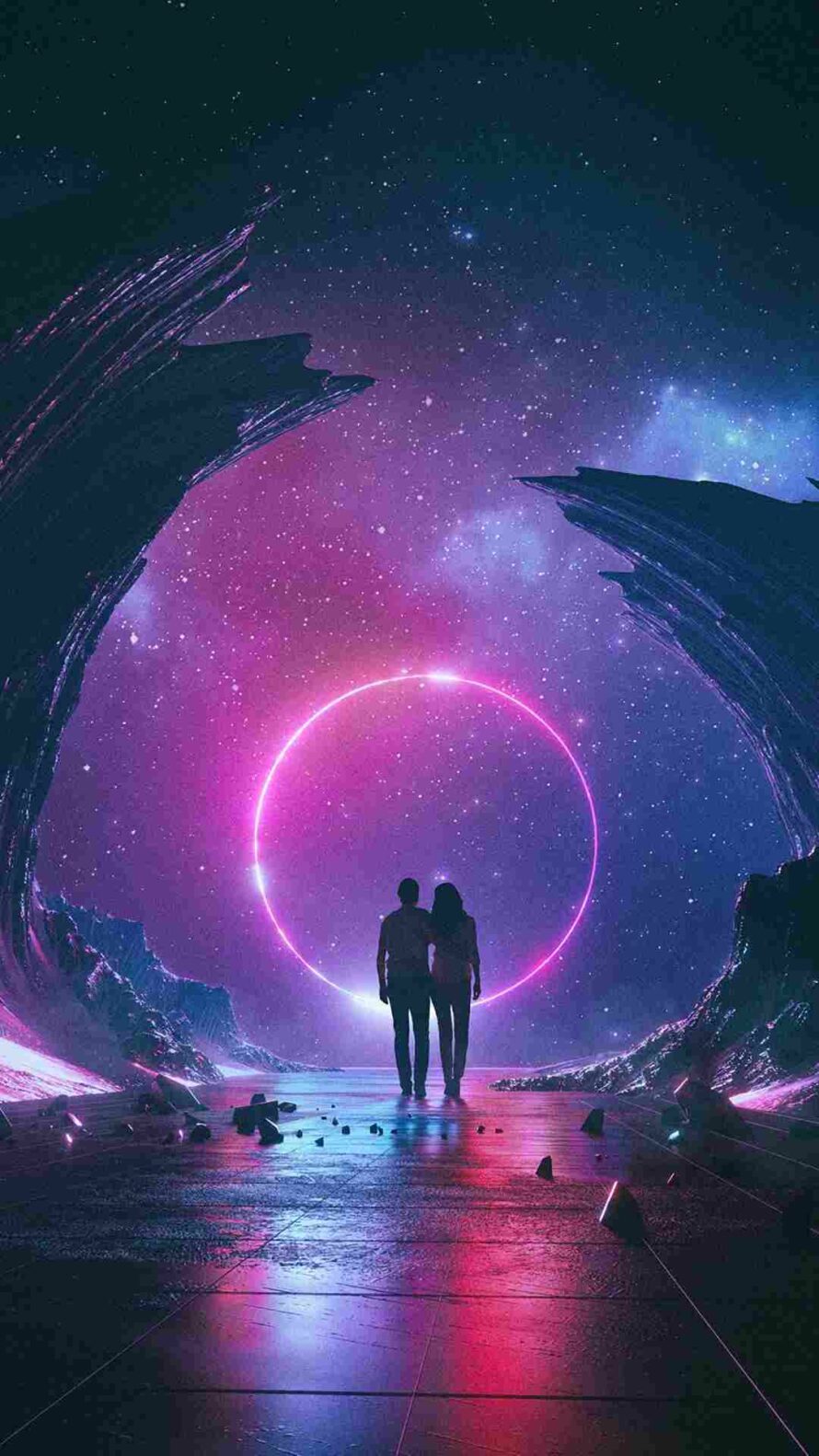 Download X Wallpaper Couple Digital Art Fantasy - Iphone Xr Background - HD Wallpaper 