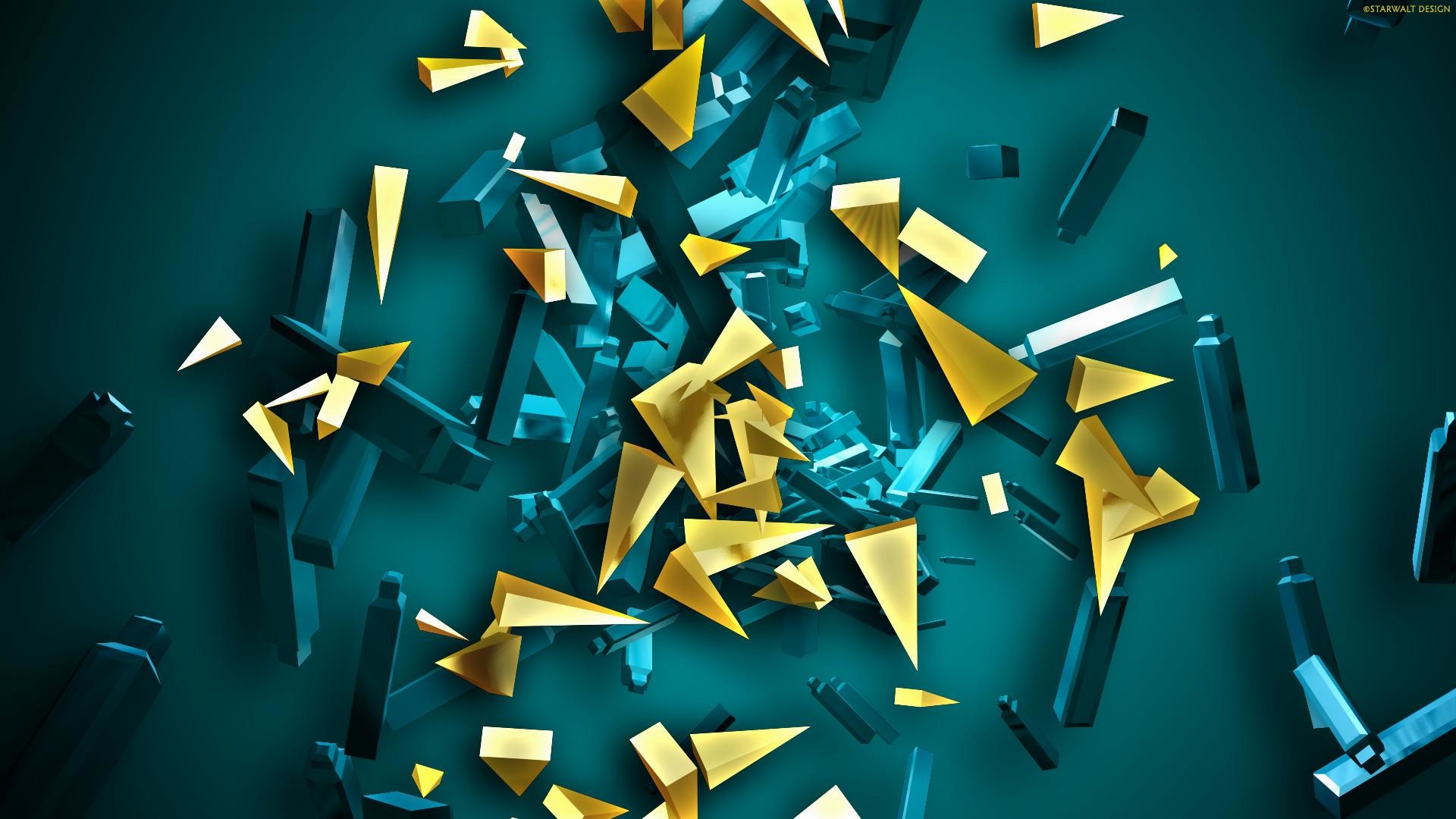 Abstract 3d Geometric Shapes Background - Abstract High Resolution  Background - 1920x1080 Wallpaper 