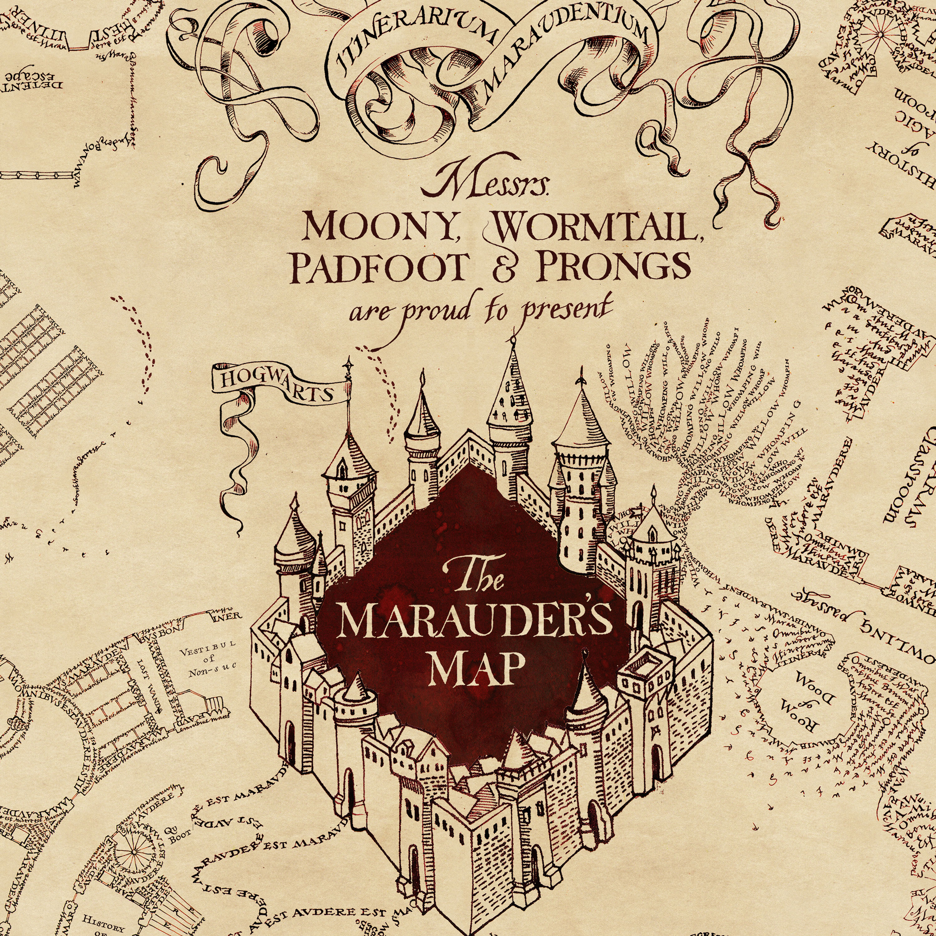 Harry Potter Wallpaper Marauders Map - HD Wallpaper 