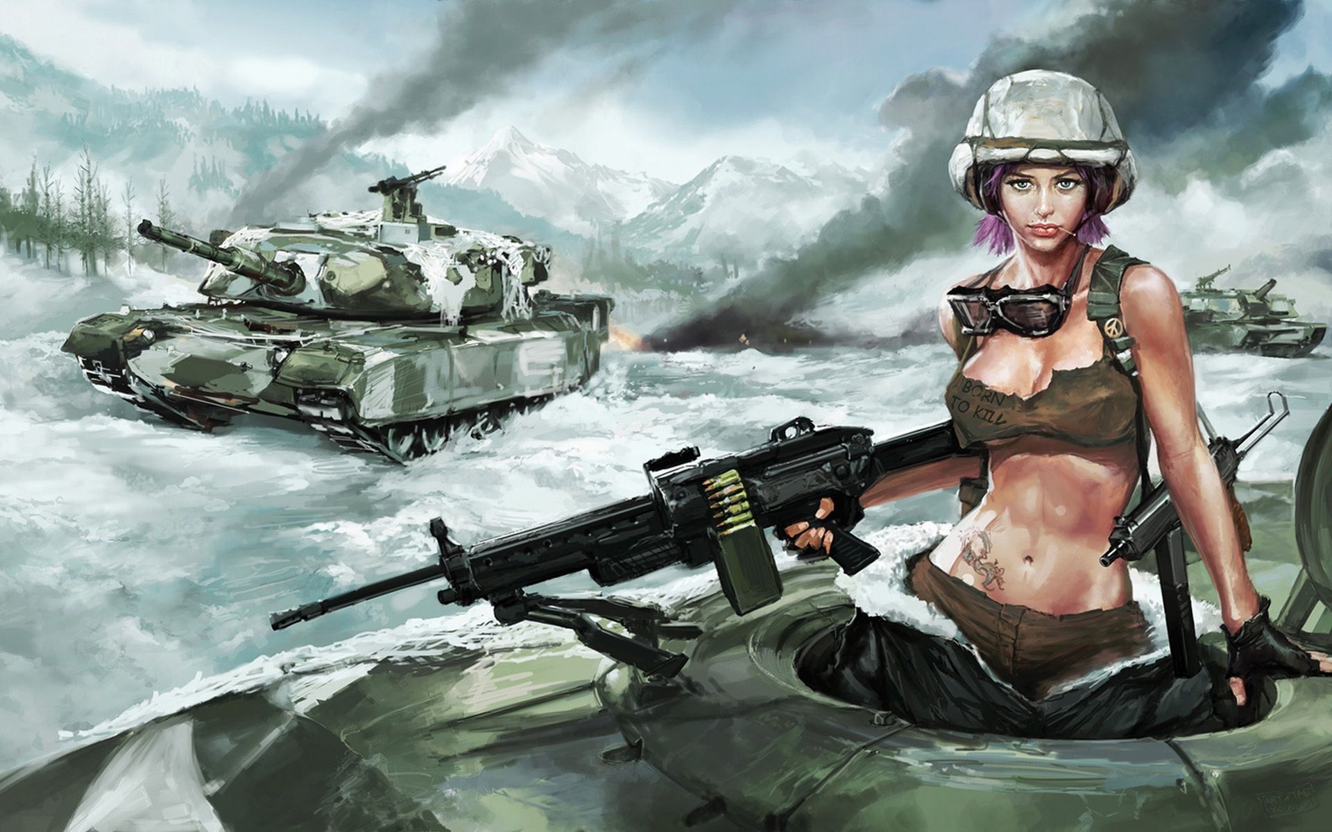 Women And Military Tanks - HD Wallpaper 