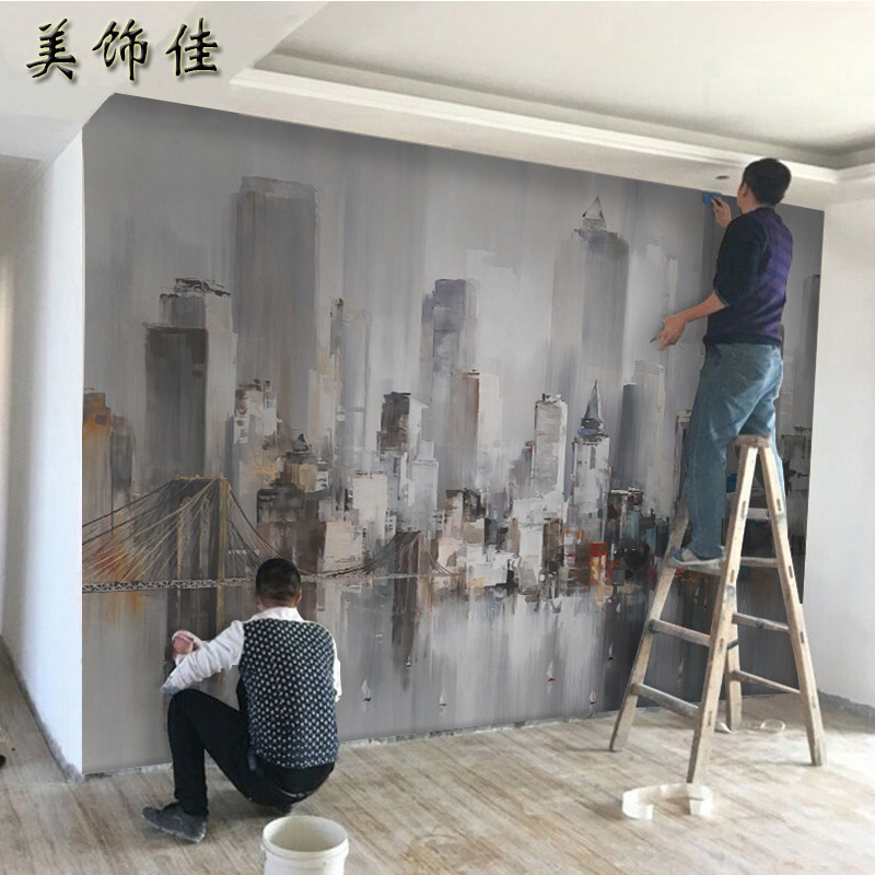 3d City Building Background Wallpaper Abstract Retro - Building Murals Abstract - HD Wallpaper 