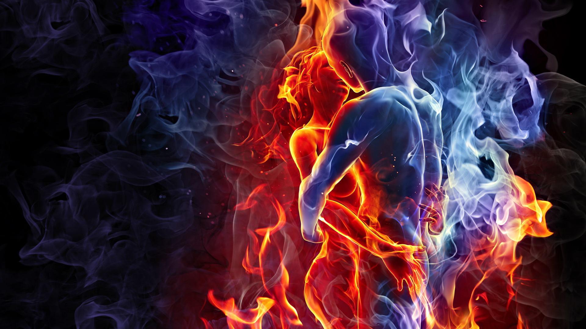 Love Fire Girl And Water Boy - HD Wallpaper 