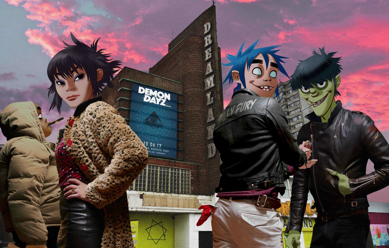 Photo Wallpaper Music, Style, Art, Gorillaz, Group, - Real Life Gorillaz Band - HD Wallpaper 