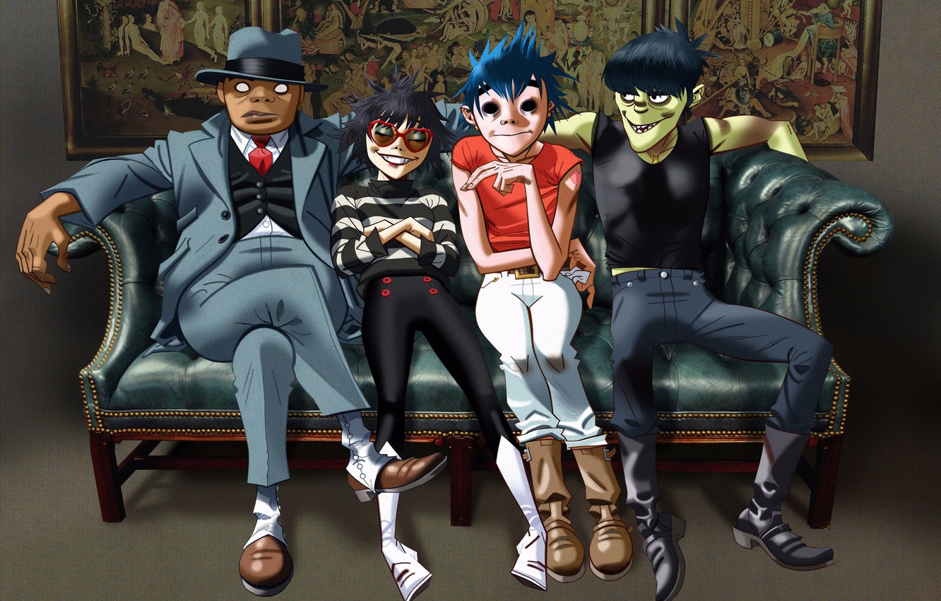 Photo Wallpaper Music, Sofa, Style, Art, Gorillaz, - Gorillaz Humanz - HD Wallpaper 