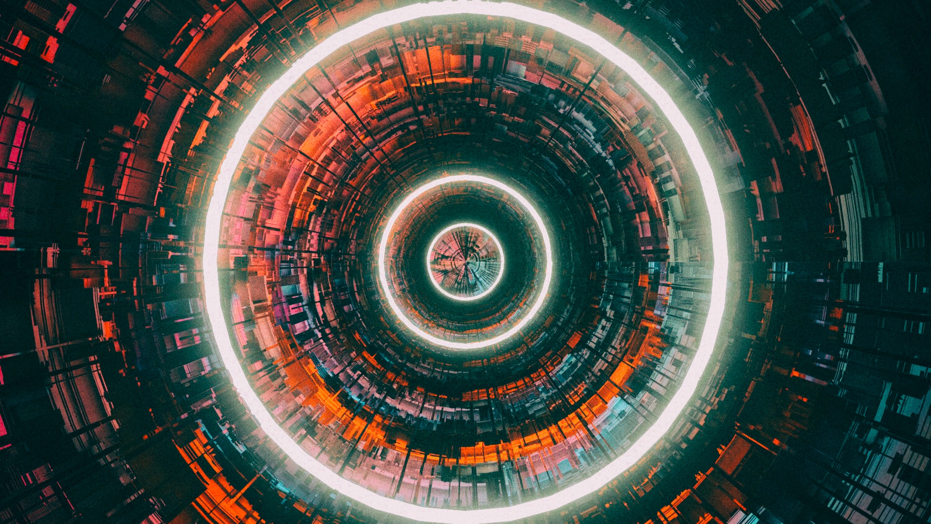 Wallpaper Tunnel, Circles, Glow, Neon, Bright - HD Wallpaper 