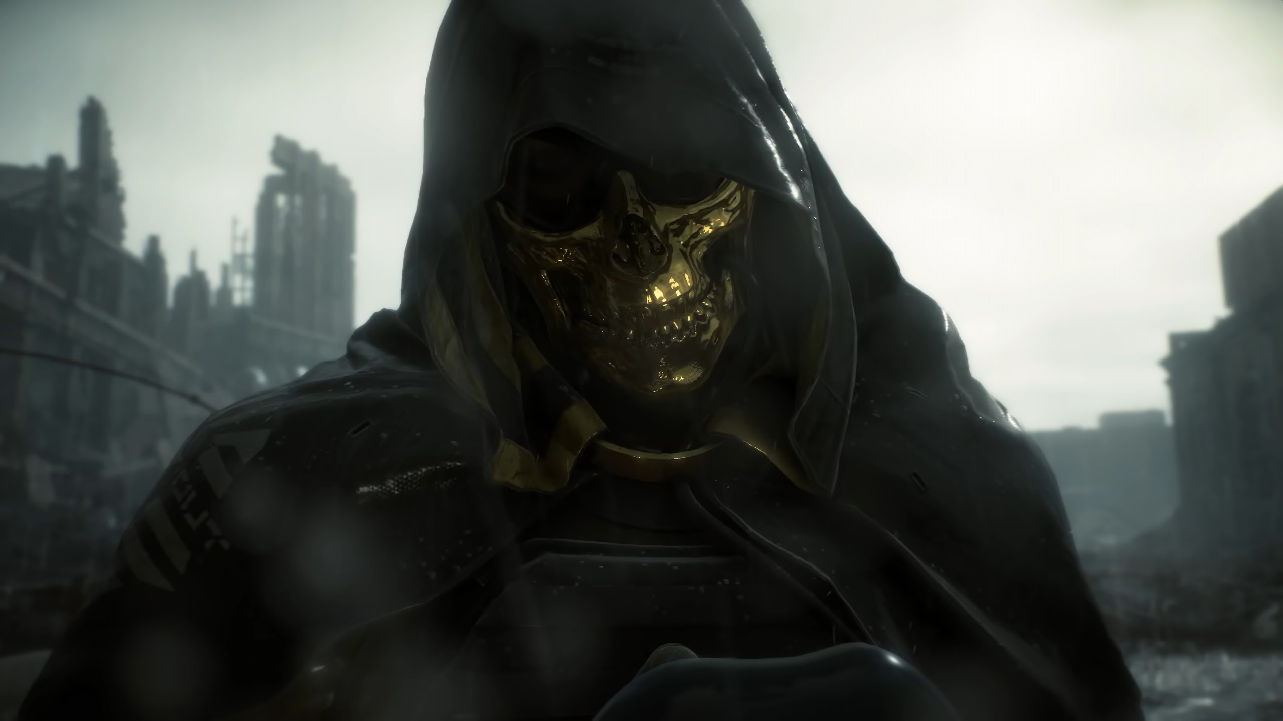 Death Stranding, Higgs, Gold Skull Mask, 4k, - Death Stranding Skull Mask - HD Wallpaper 