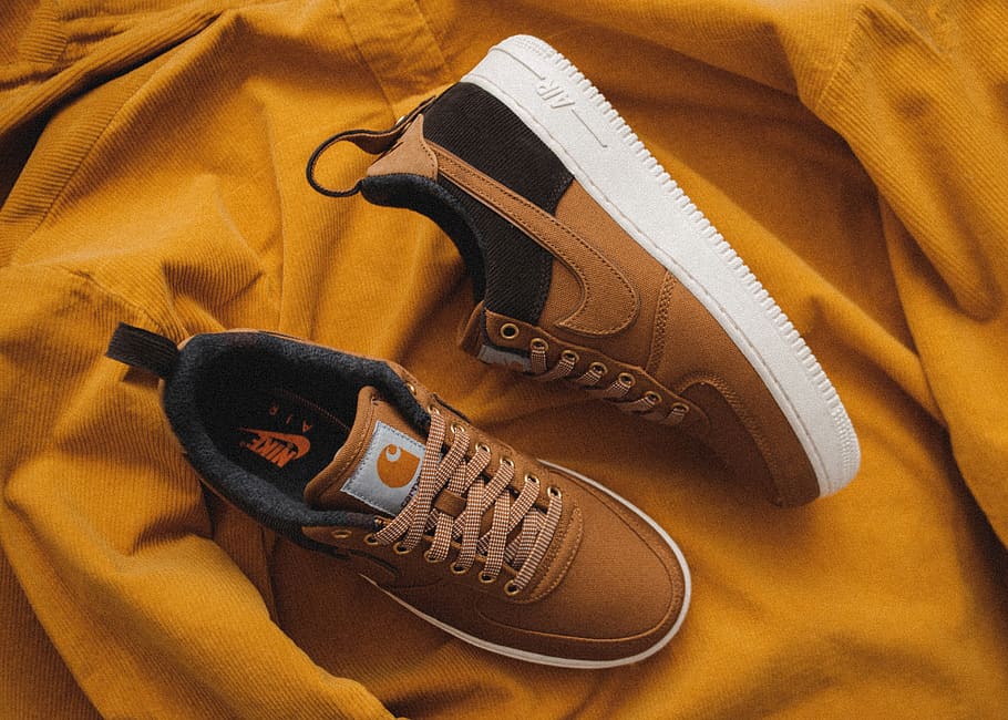 Pair Of Carhartt X Nike Air Force 1 Shoes, Clothing, - HD Wallpaper 