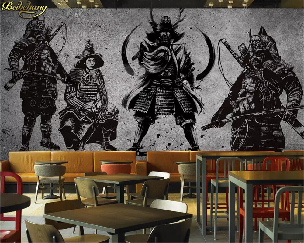 Japanese Samurai Mural - HD Wallpaper 