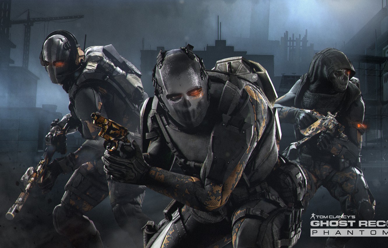 Photo Wallpaper Weapons, Construction, Mask, Logo, - Ghost Recon Phantom Pack - HD Wallpaper 