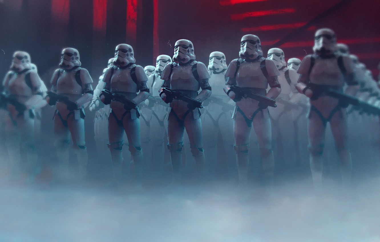 Photo Wallpaper Star Wars, Soldiers, Art, Stormtroopers, - Star Wars Imperial Stormtrooper Art - HD Wallpaper 