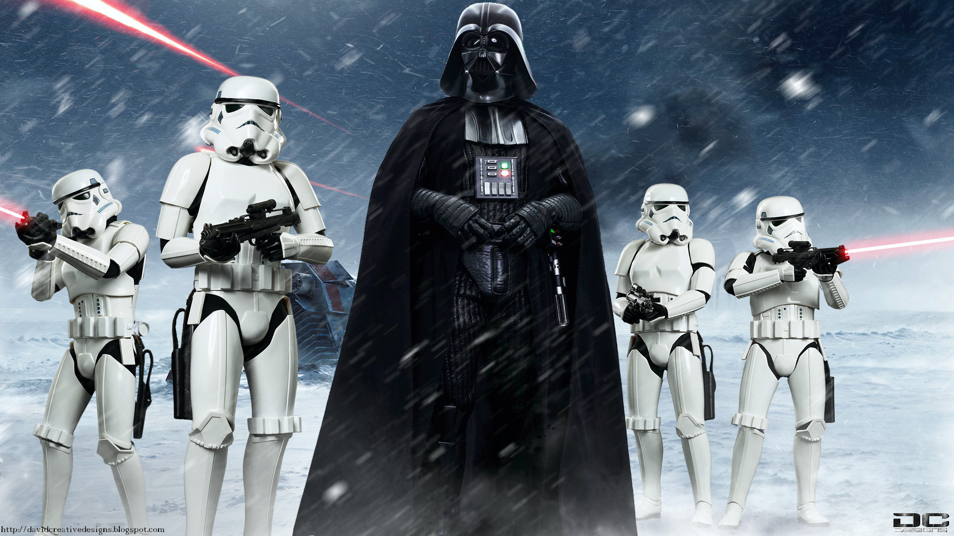 1920x1080, Hd Wallpaper - Darth Vader With Storm Troopers - HD Wallpaper 