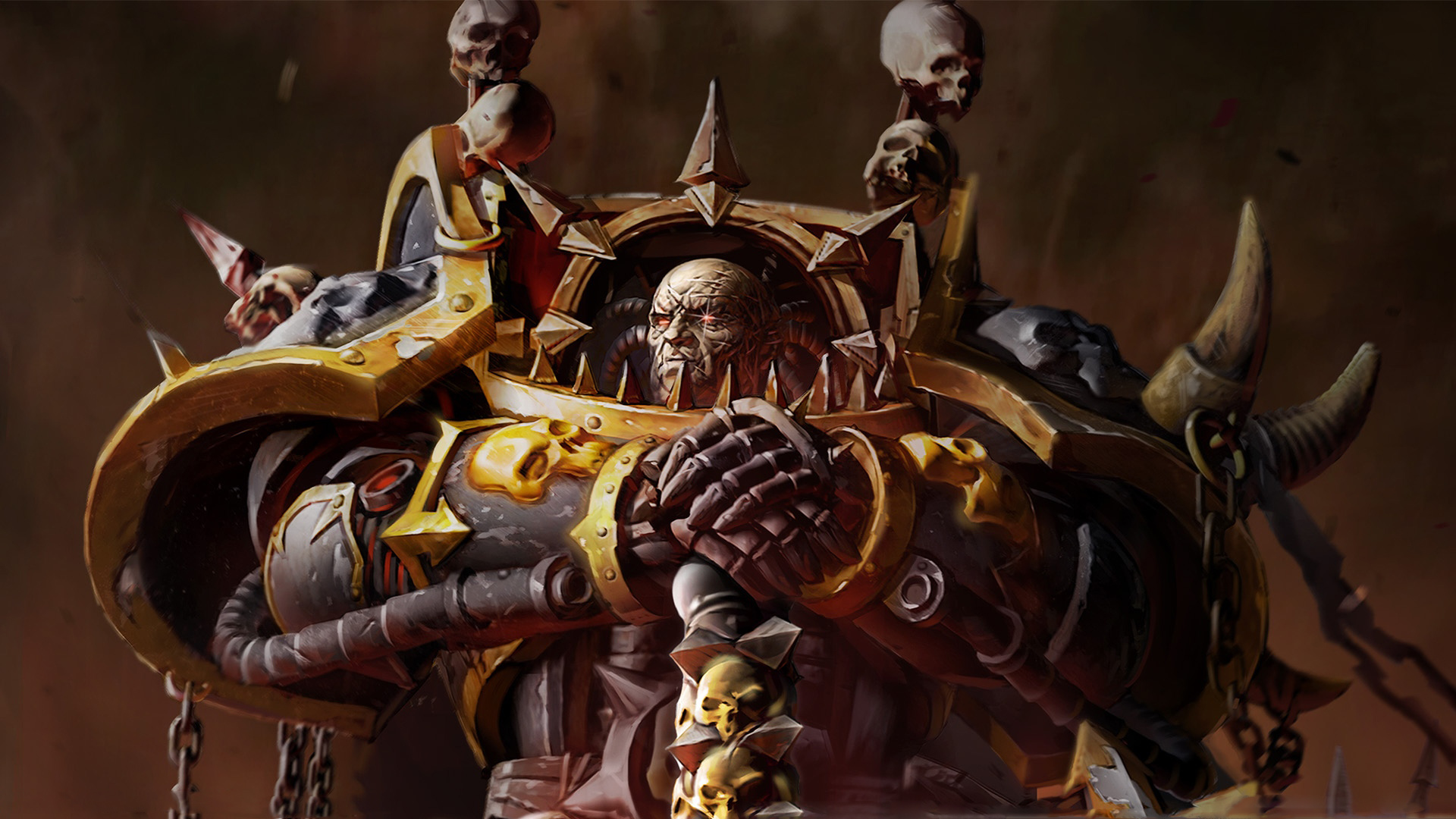Warhammer 40k Chaos Lord Art - HD Wallpaper 