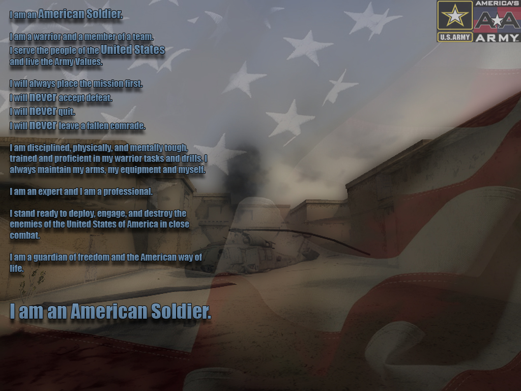 Army Soldiers Creed - HD Wallpaper 
