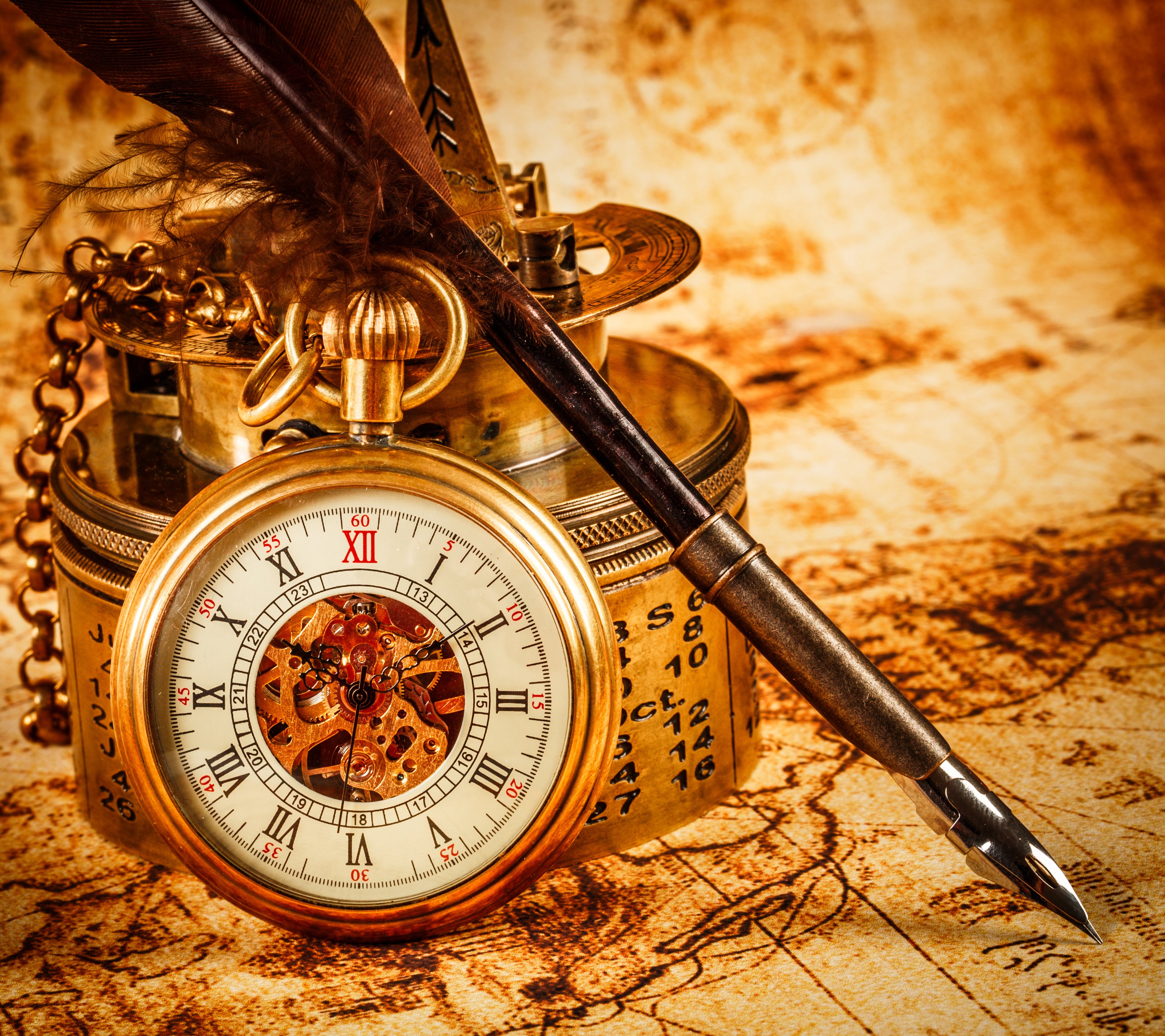 Pocket Watch Time Clock Bokeh Wallpaper - Pocket Watch - HD Wallpaper 