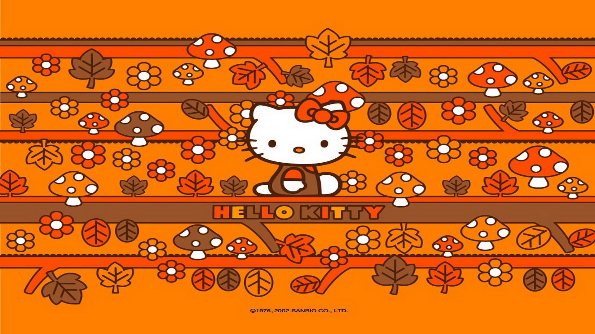 Hello Kitty Thanksgiving Wallpaper Desktop - Hello Kitty Background Orange - HD Wallpaper 