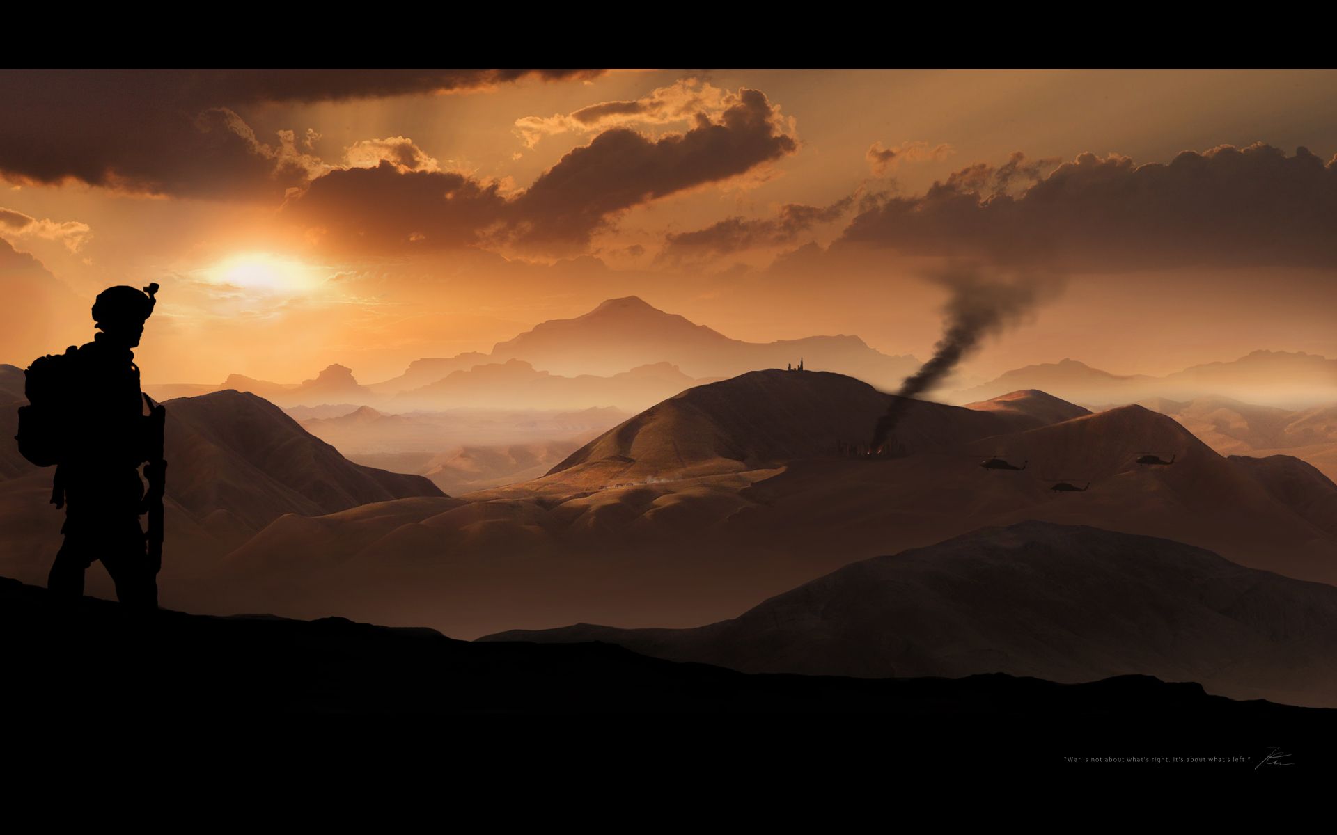 Cool Military Wallpaper - Sunset Of Afghanistan Mountains - HD Wallpaper 