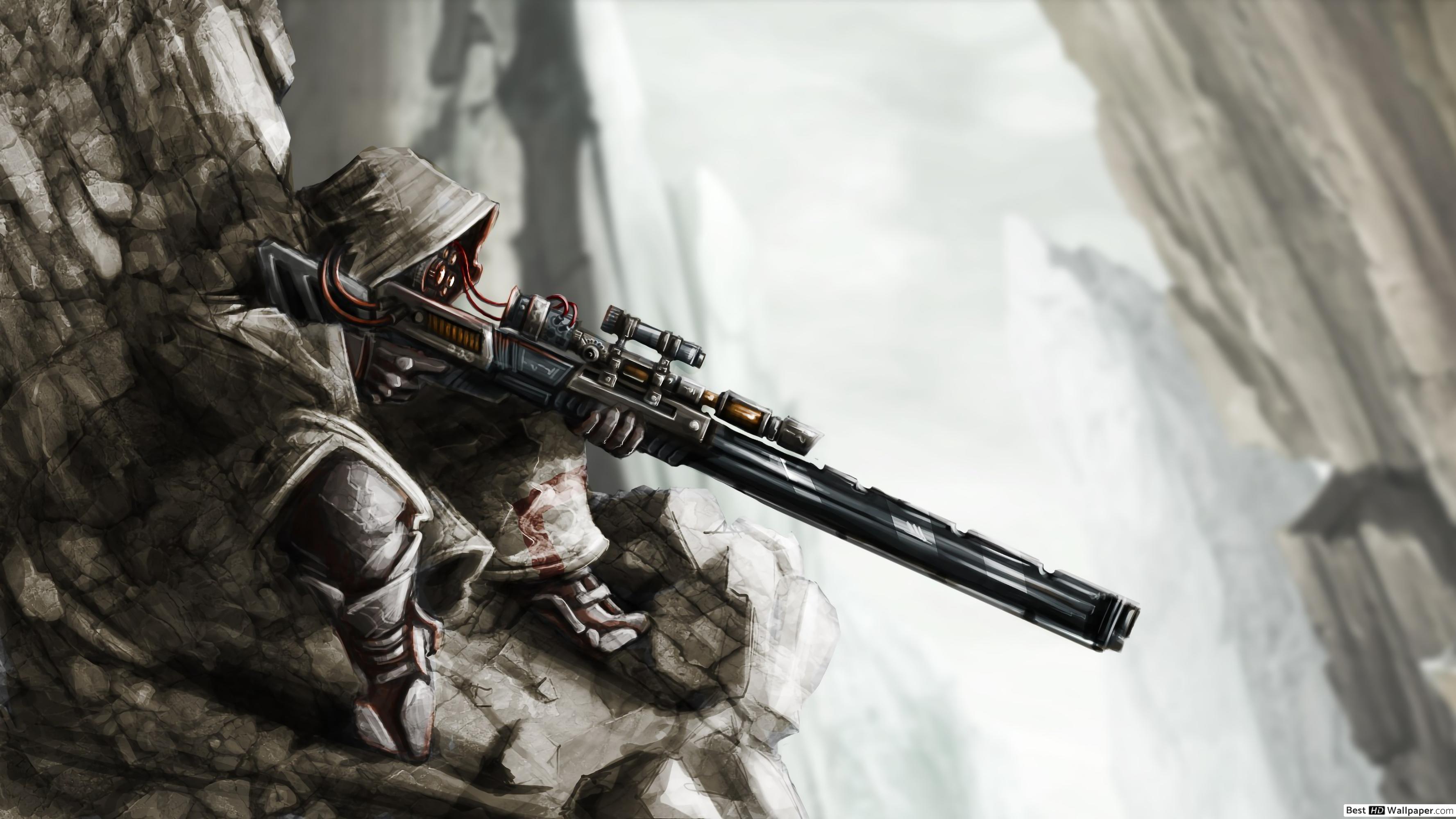 Sci Fi Sniper Soldier - HD Wallpaper 