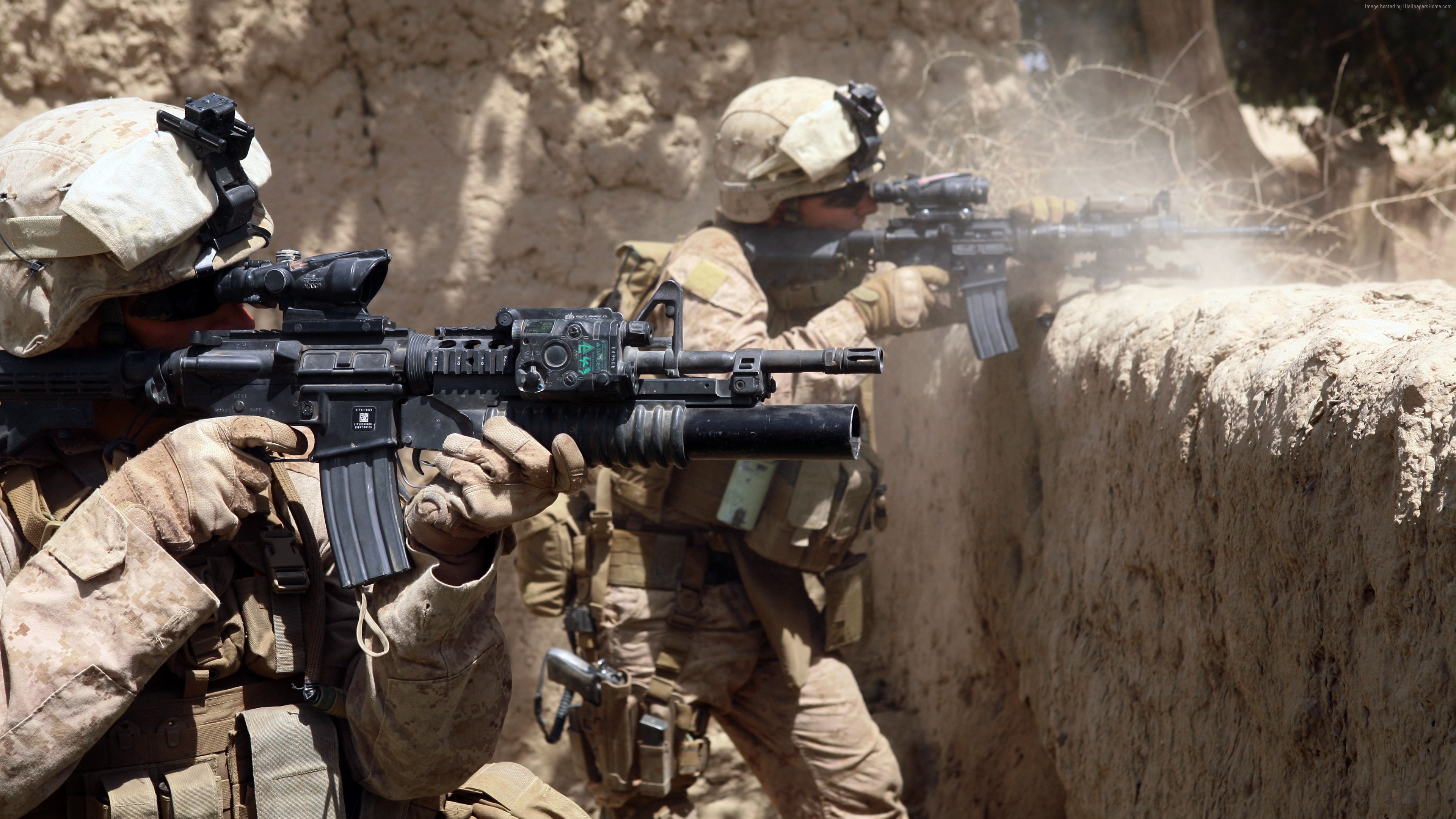Wallpaper Ar 15, M 16, Red Sight, U - Operation Enduring Freedom Marines - HD Wallpaper 