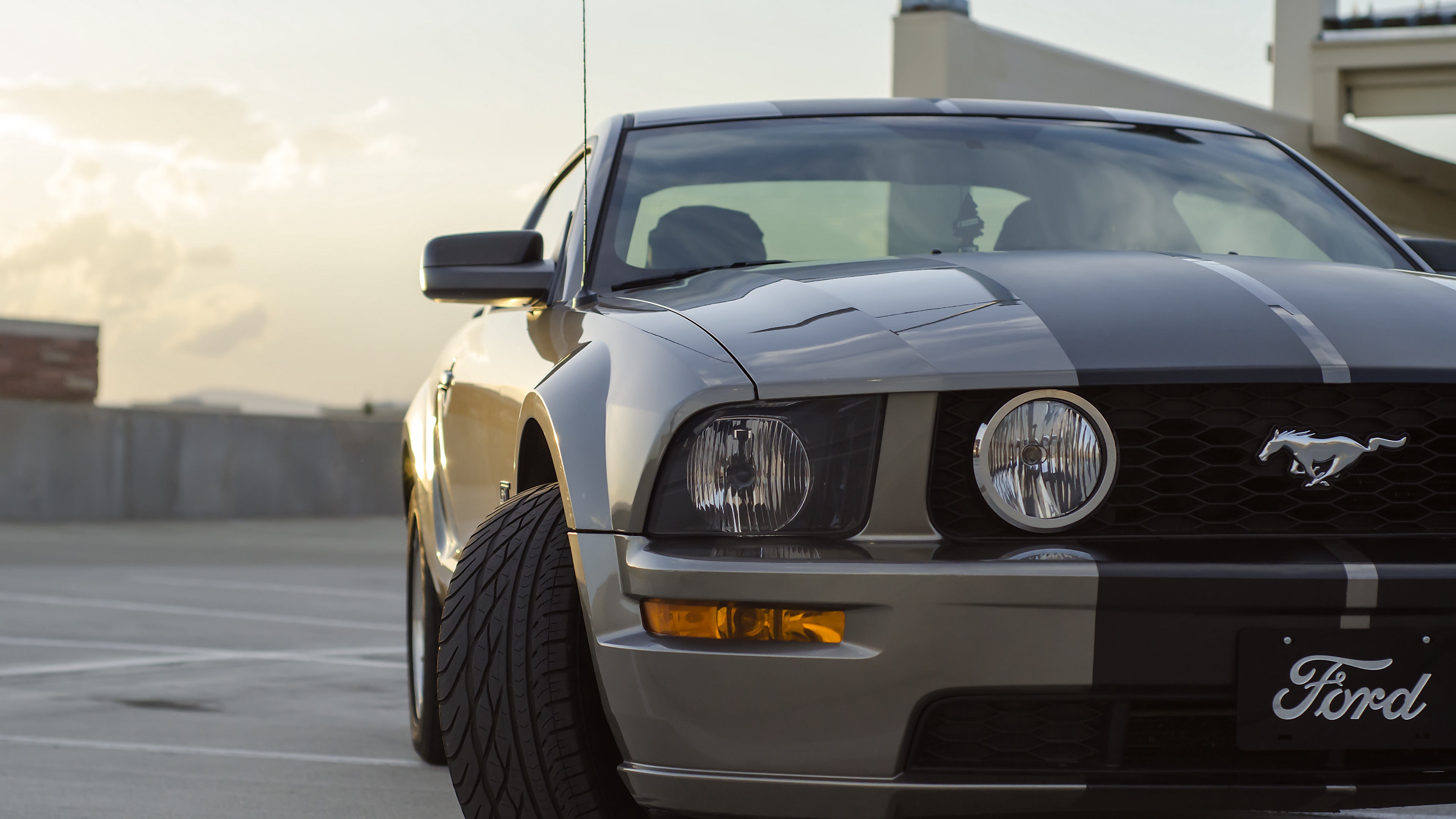 Wallpaper Ford Mustang Gt, Ford, Headlight, Front View - Ford Mustang Gt Hd - HD Wallpaper 