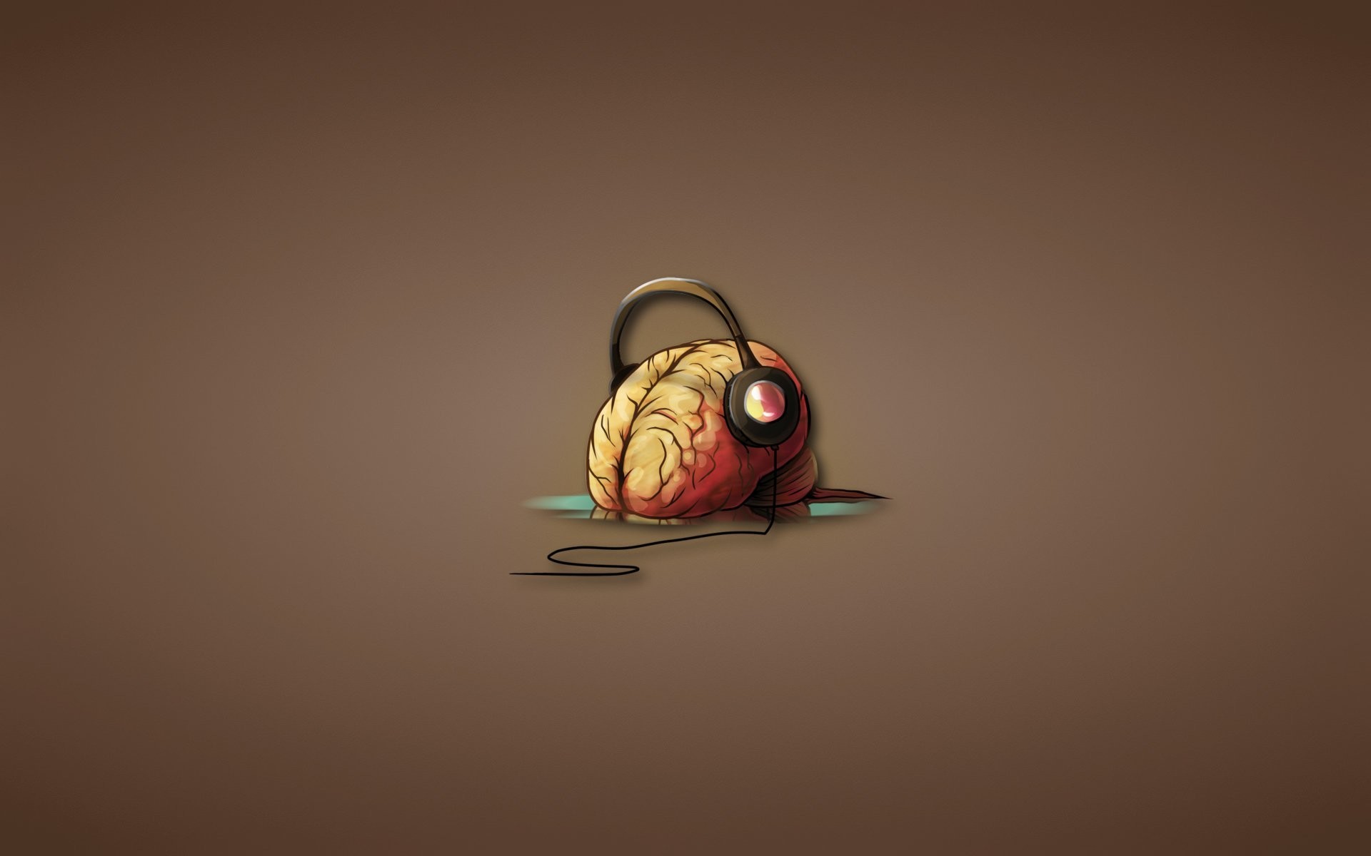 Brain Brain Power Cord Headphones Mucus Music Minimalism - Influencia Da Musica No Comportamento Humano - HD Wallpaper 