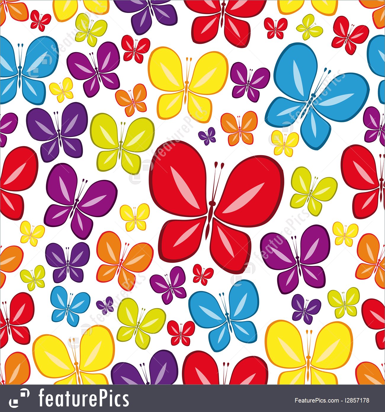 Vector Seamless Multicolor Wallpaper - Multicolor Floral - HD Wallpaper 