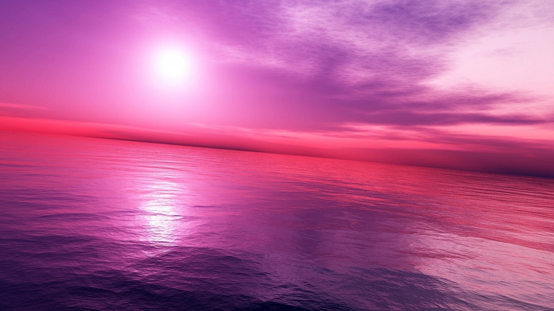 Pink Beach Sunset Backgrounds - HD Wallpaper 