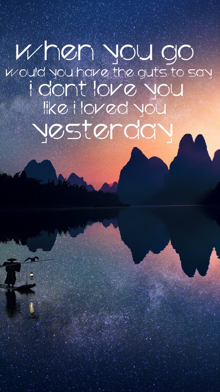 Song Lyrics Iphone Wallpaper - Yangshuo Li River Hotel - HD Wallpaper 