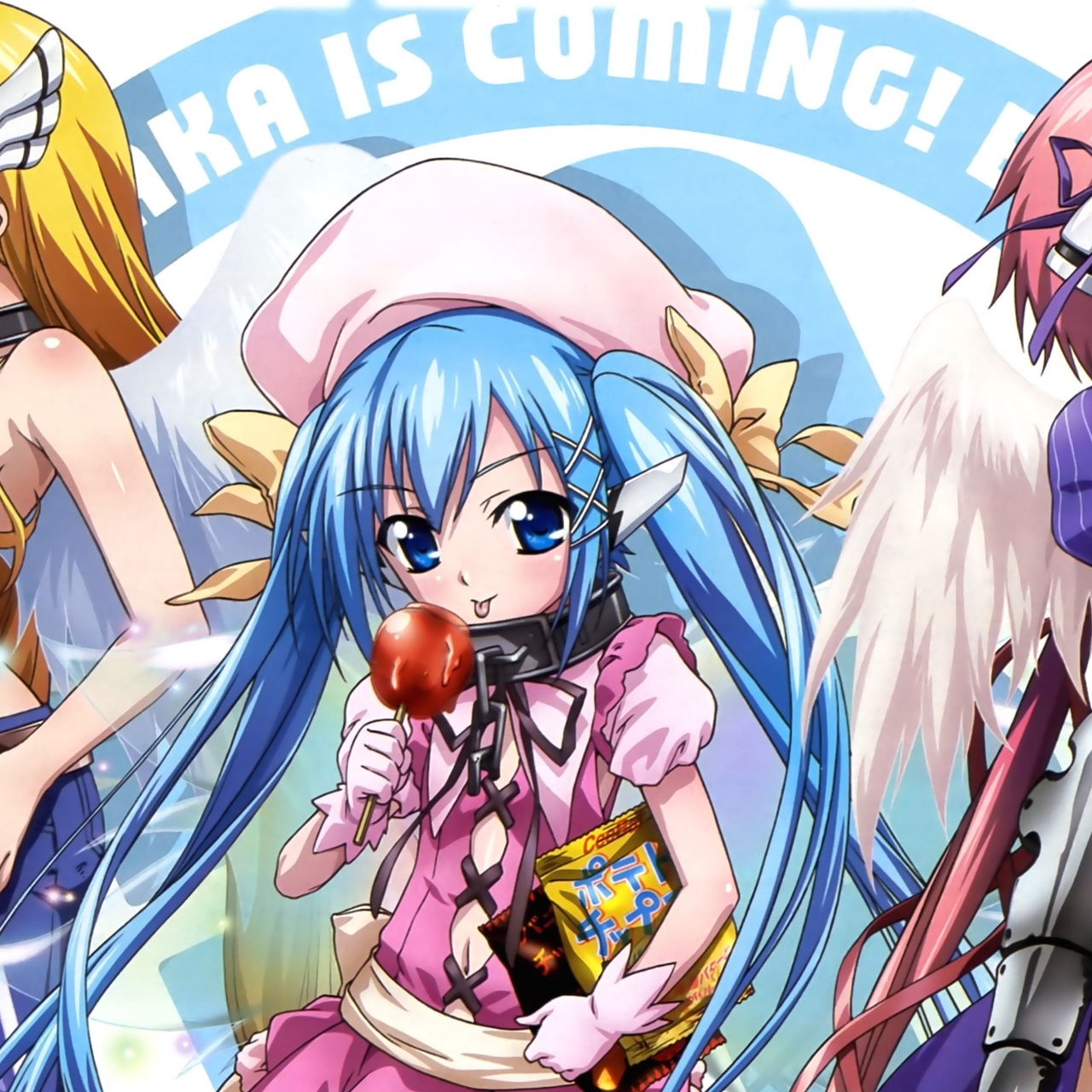 Wallpaper Girl, Sora No Otoshimono Ikaros, Cute, Smile, - Heavens Lost Property - HD Wallpaper 