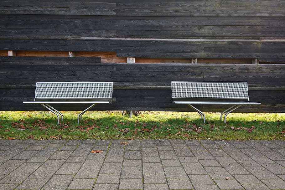 Bank, Empty, Seat, Wood, Wall, Panel, Patch, Chair, - HD Wallpaper 