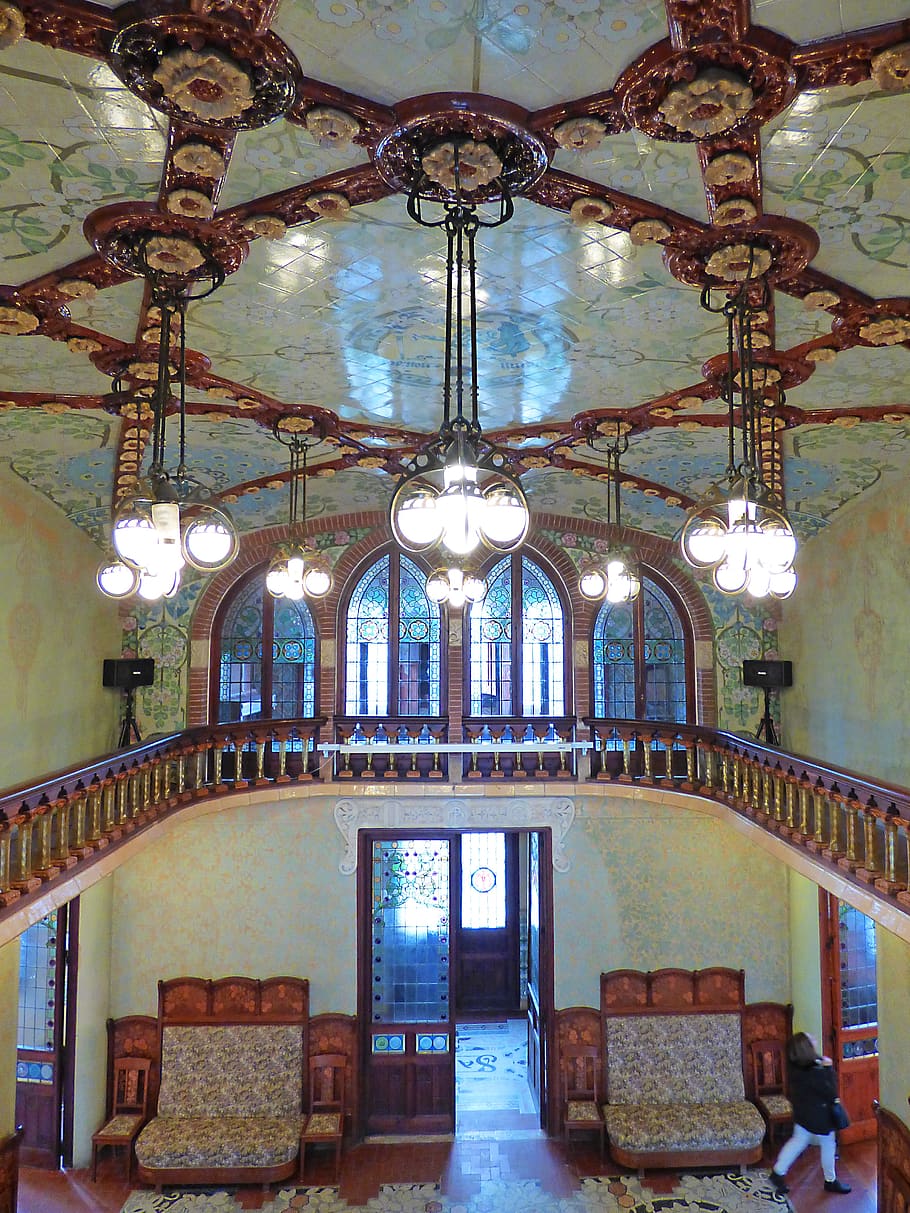 Ceiling, Paneling, Tiles, Catalan Modernism, Pere Mata, - Institut Pere Mata - HD Wallpaper 