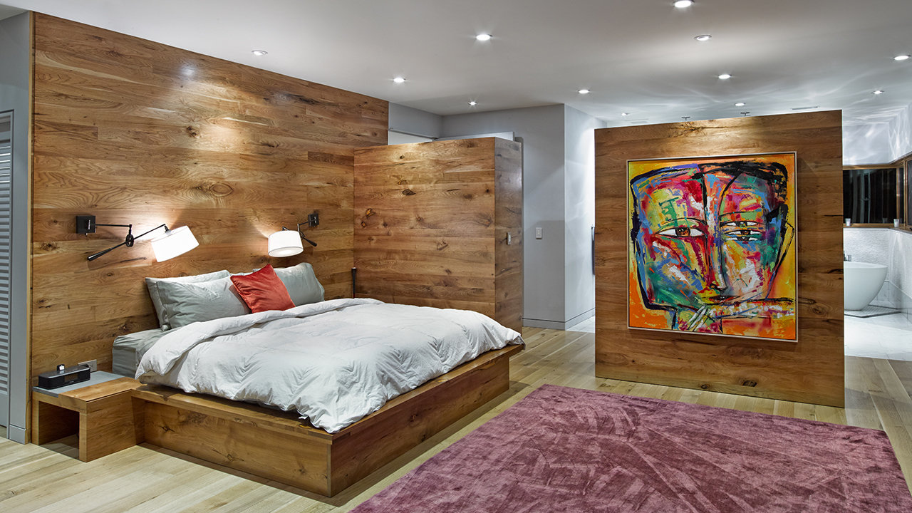 Wooden Paneling In Bedroom - HD Wallpaper 