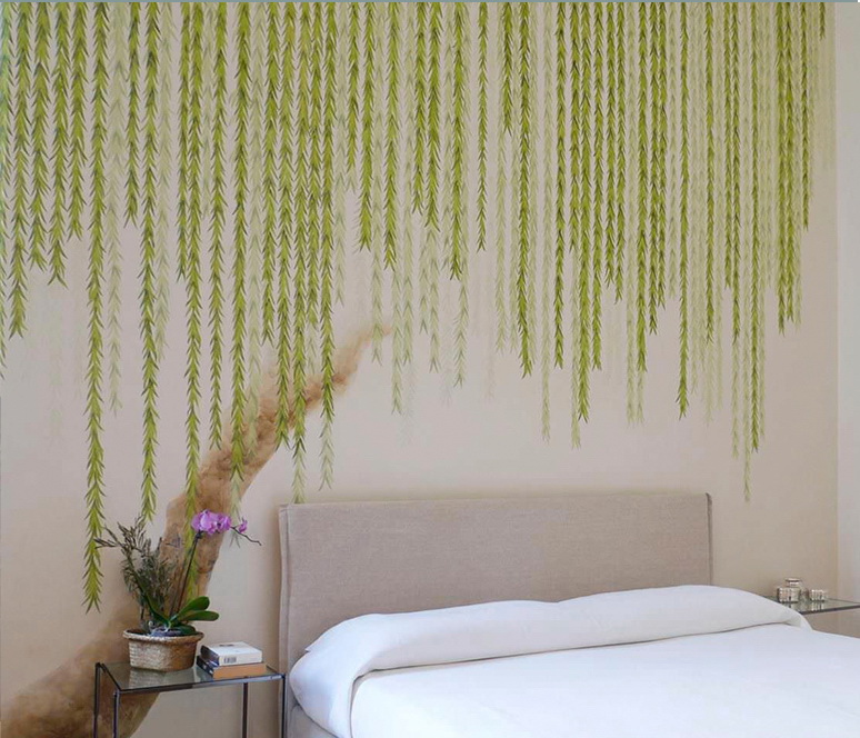 Silk Wallpaper - Chinoiserie Willow - HD Wallpaper 