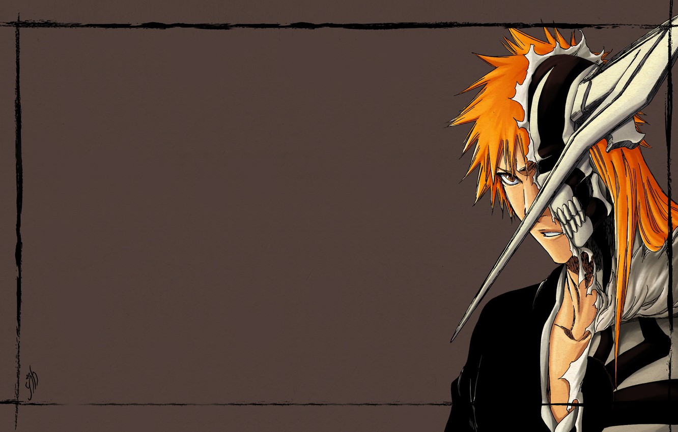 Photo Wallpaper Background, Anime, Frame, Art, Bleach, - Ichigo Kurosaki Horn Mask - HD Wallpaper 