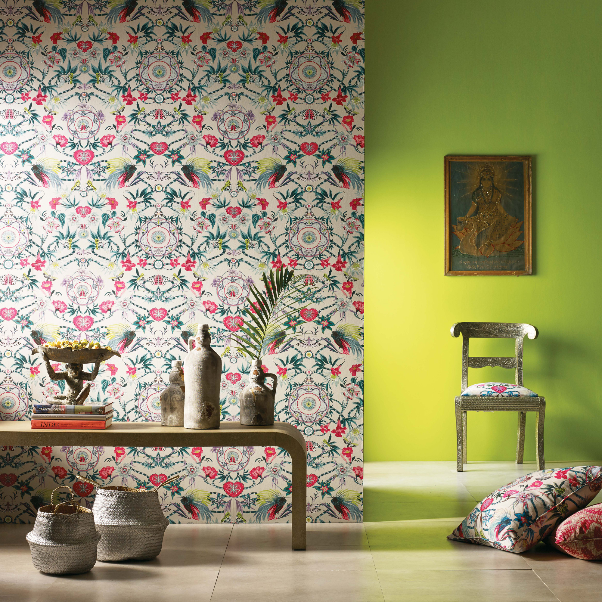 22秋冬新作 英仏ロマンチック壁紙 Mughal Garden10ｍ インテリア雑貨