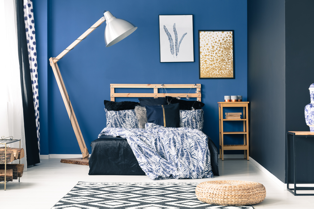 Dark Blue Combination Room - HD Wallpaper 