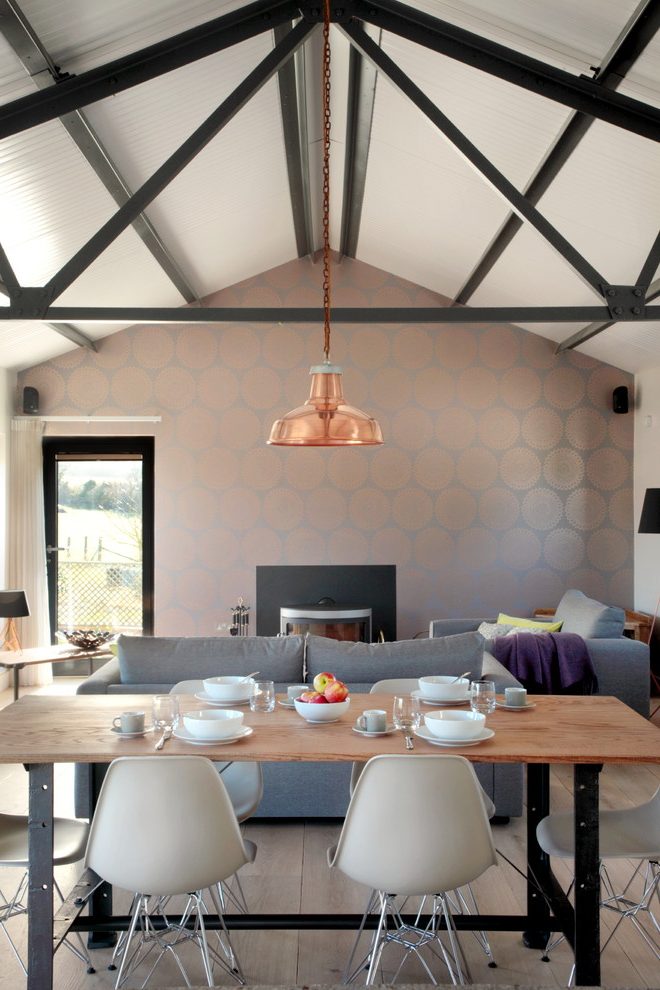 Buckinghamshire Pottery Barn Wallpaper With Wooden - Interior Design - HD Wallpaper 
