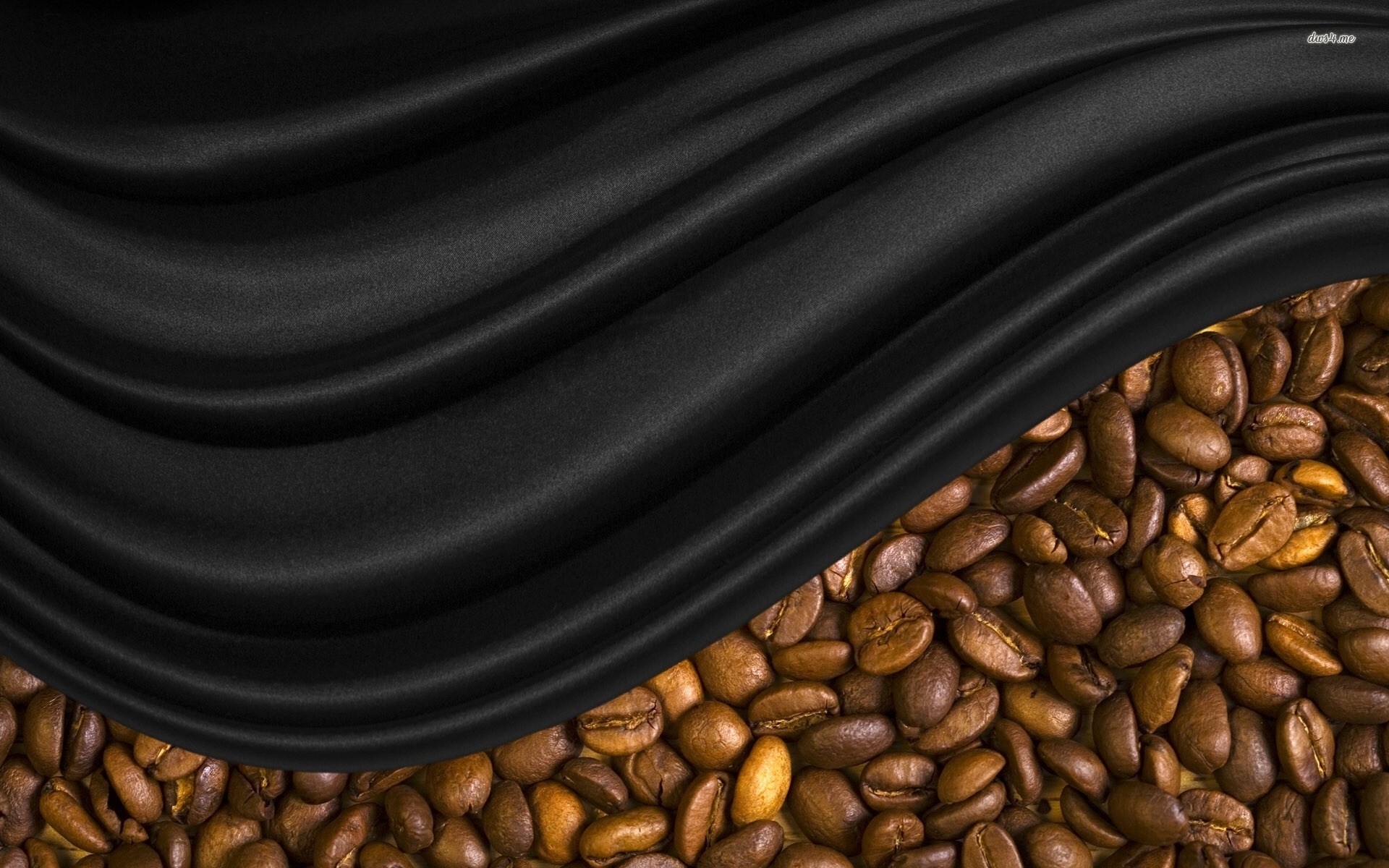Photo Wallpaper Black, Coffee, Grain, Silk - Black Wallpaper Coffee Beans - HD Wallpaper 