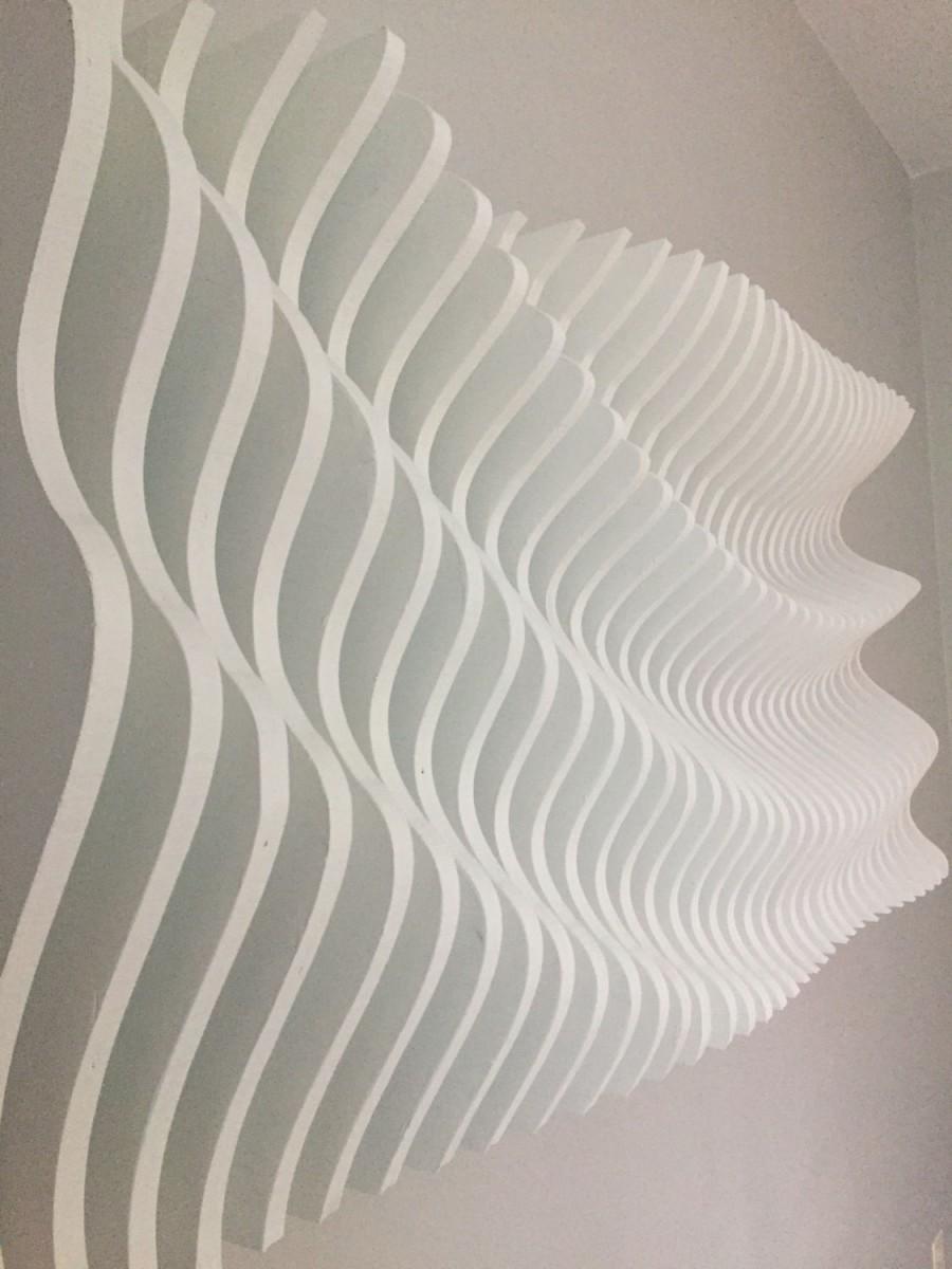 Attractive Sculpture Wall Art Wood Modern Parametric - Parametric Wall Wave - HD Wallpaper 