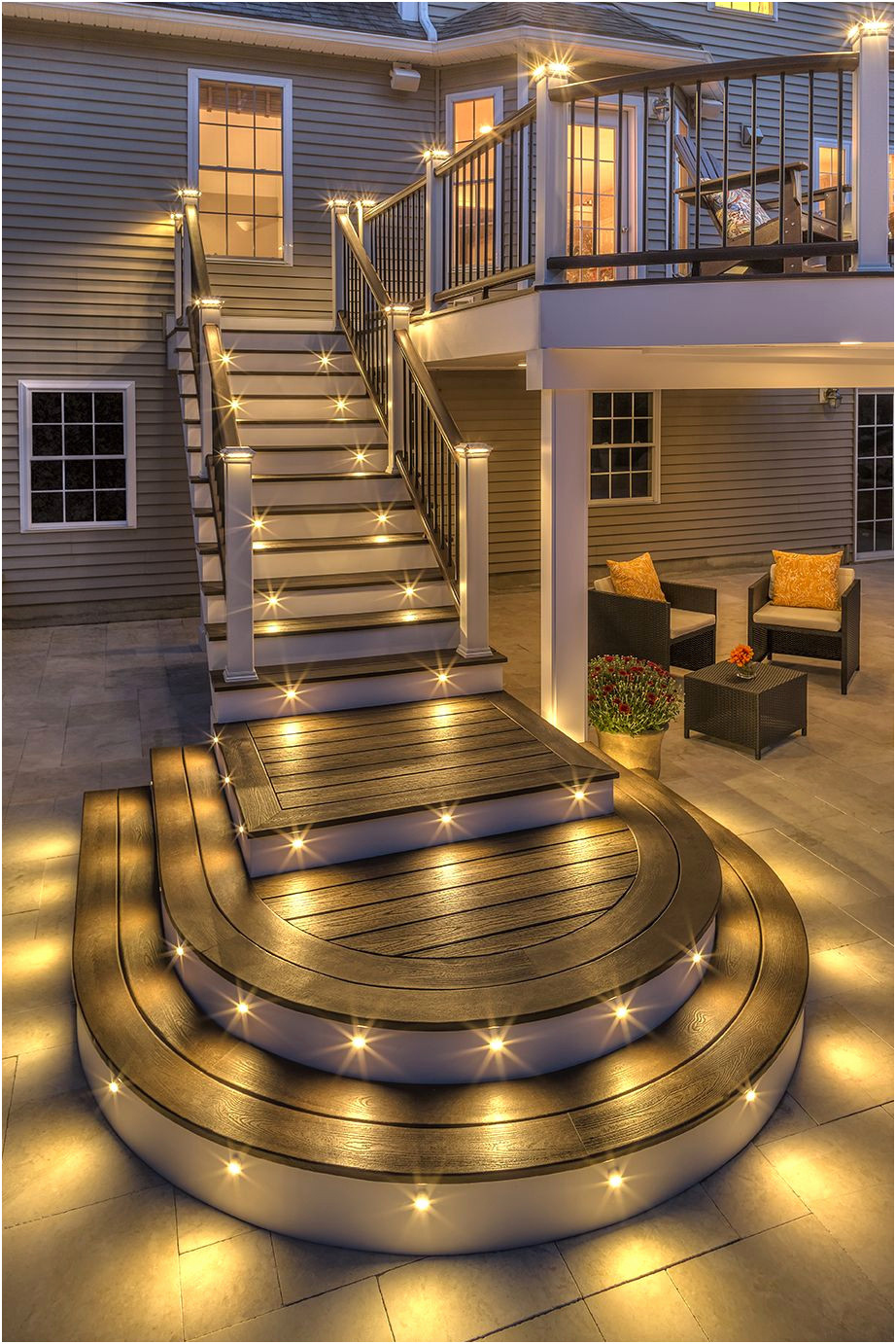 Glass Panel Staircase Luxury Gallery 14 Rustic Outdoor - Light Up Deck Steps - HD Wallpaper 