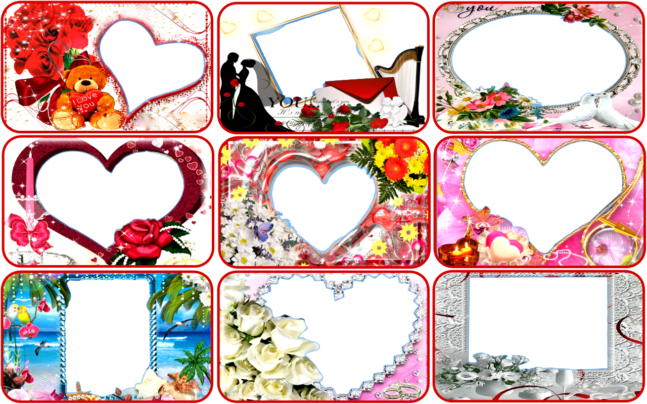 Photo Frame Wallpaper Free Download - Heart Frames For Photoshop - HD Wallpaper 