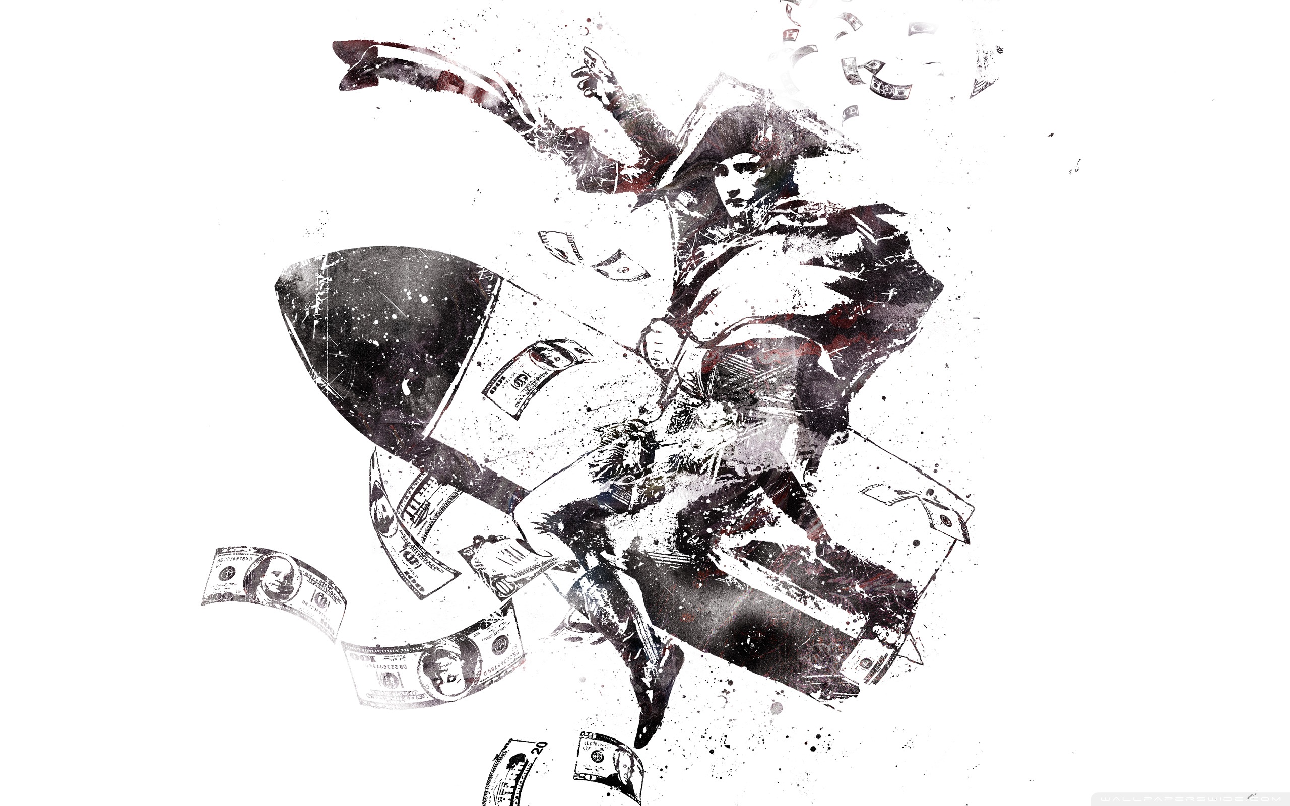 Riding A Bomb Drawing - HD Wallpaper 