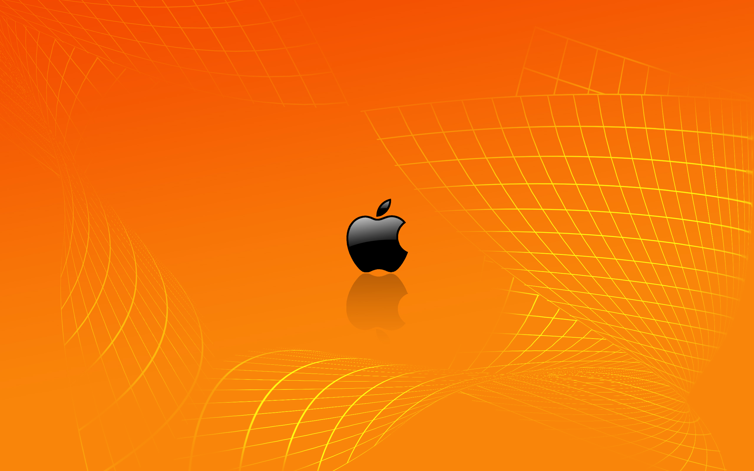 Apple Logo Orange Hd - HD Wallpaper 