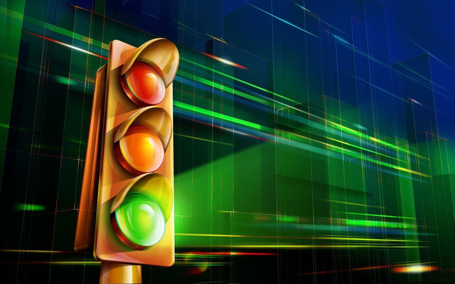 Abstract Light Desktop Bright Design Line Illustration - Traffic Signal Images Hd - HD Wallpaper 