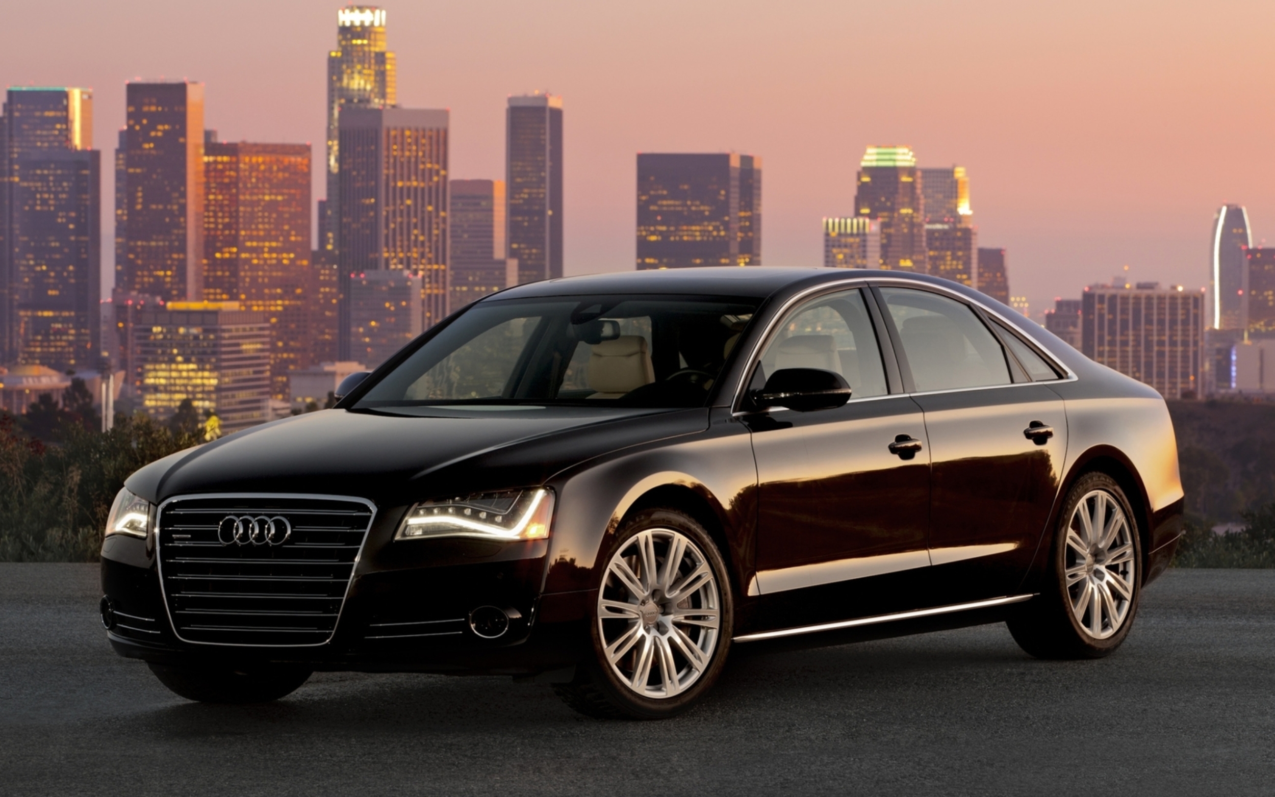 Audi A8 Black Car - 2014 Audi A8 Black - HD Wallpaper 