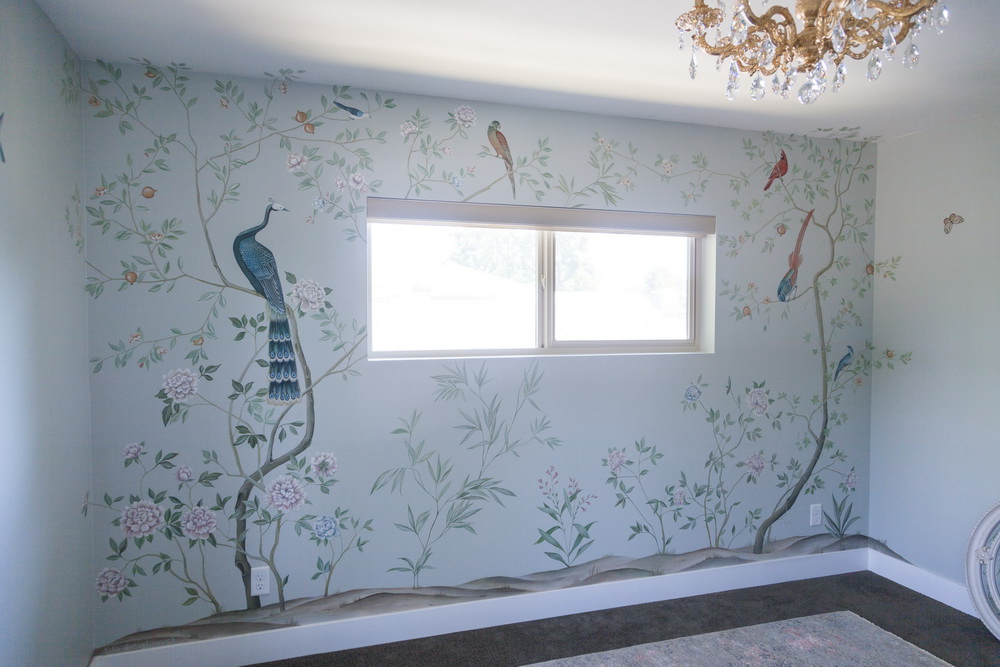 Nursery Mural Yulia Avgustinovich Denver Colorado Muralist - Chinoiserie Nursery - HD Wallpaper 