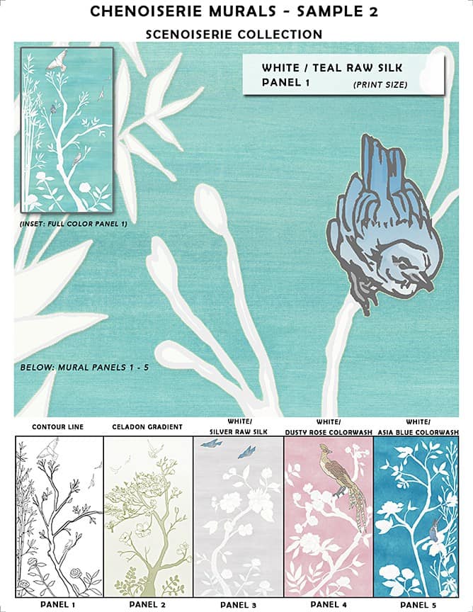 Casart Coverings Chinoiserie Mural Sample 2 Temporary - Illustration - HD Wallpaper 