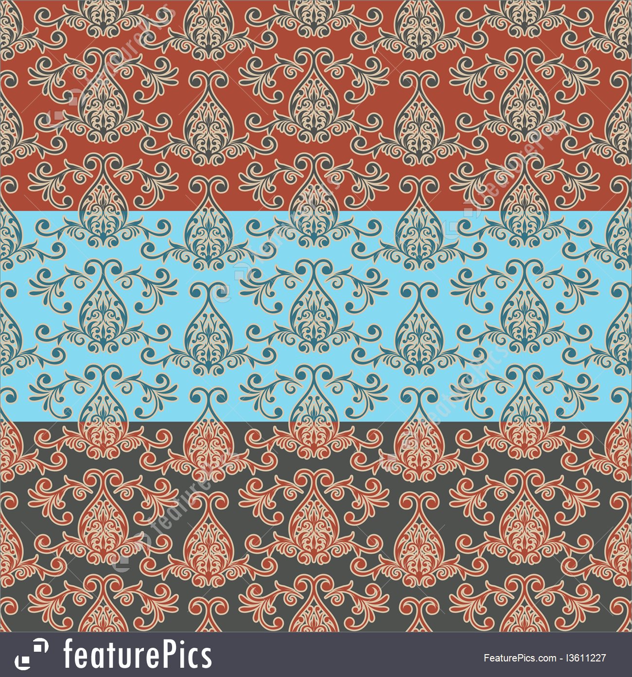 Vector Seamless Oriental Style Wallpaper Pattern, Fully - Motif - HD Wallpaper 