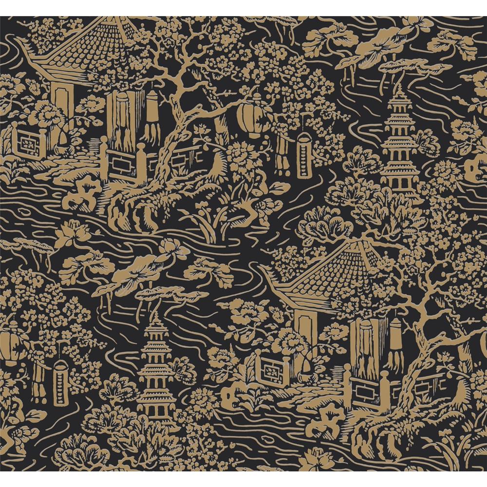 Gold Chinoiserie Wallpaper - HD Wallpaper 